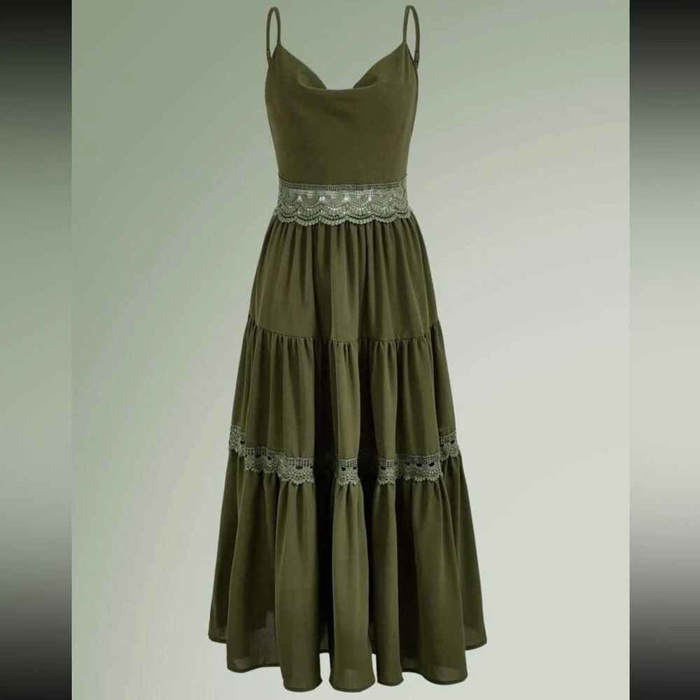 ⚡️Long Green Dress